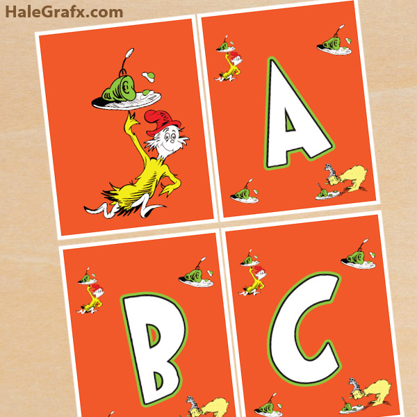 FREE Printable Green Eggs & Ham Alphabet Banner Pack