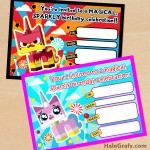 FREE Printable LEGO Movie Unikitty Birthday Invitation Set