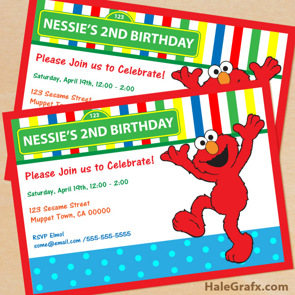 Elmo Birthday Party Invitations Free Printable 9
