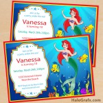 FREE Printable Disney Little Mermaid Birthday Invitation