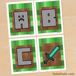 FREE Printable Minecraft Alphabet Banner