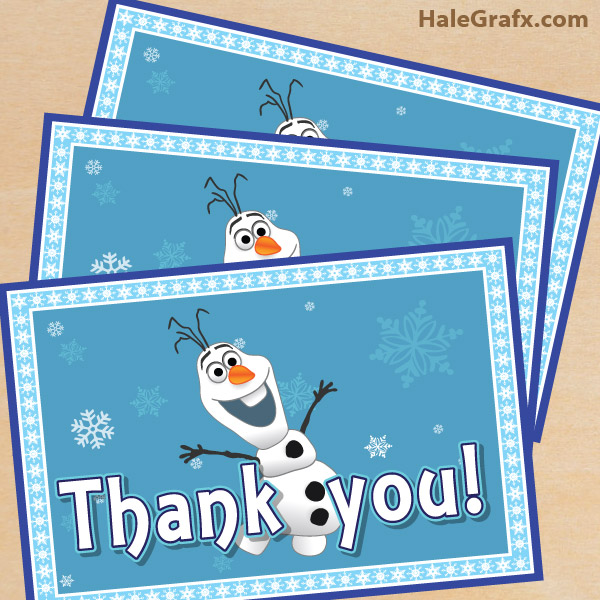 FREE Printable Frozen Thank You Card with Olaf