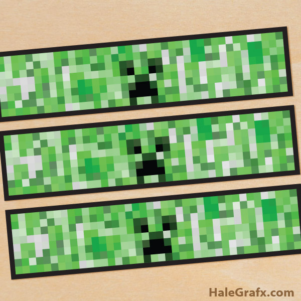 FREE Printable Minecraft Creeper Water Bottle Labels