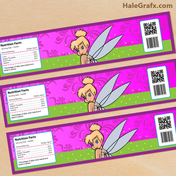 Free Printable Tinkerbell Water Bottle Labels