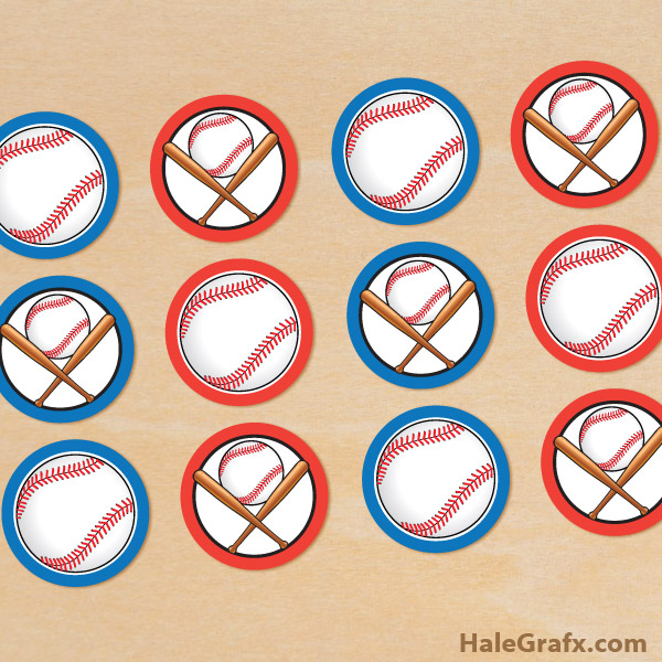 FREE Printable Baseball Cupcake Toppers