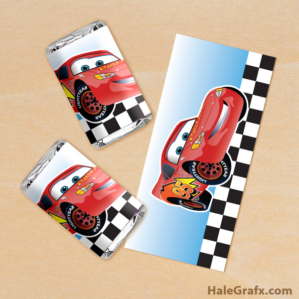 FREE Printable Cars Lightning McQueen Mini Candy Bar Wrappers