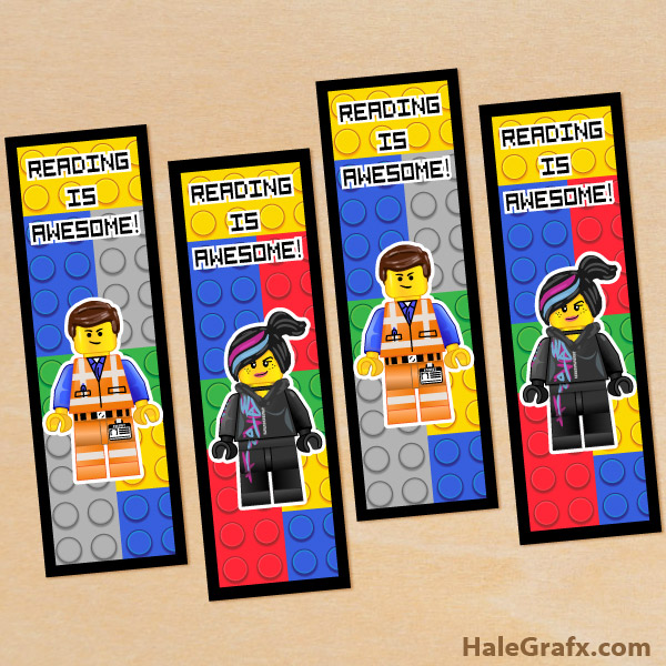 FREE Printable LEGO Movie Emmet and Wyldstyle Bookmarks