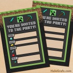 FREE Printable Minecraft Birthday party Invitation