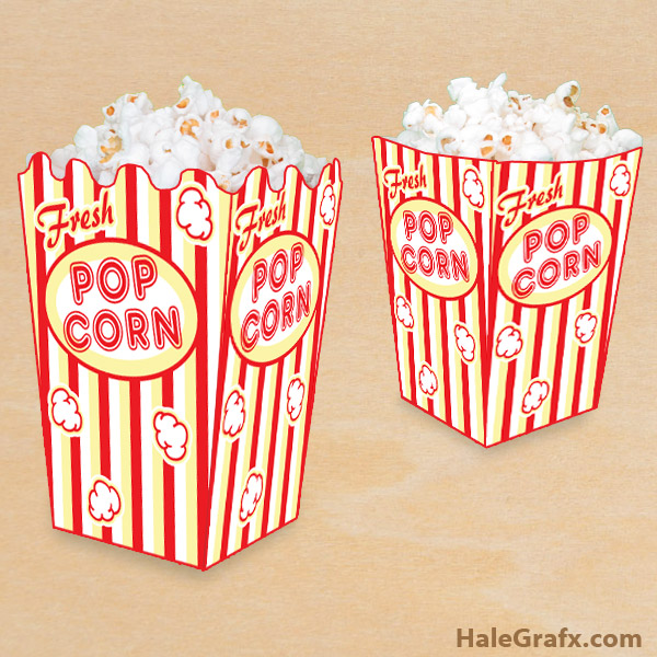 popcorn box template printable