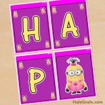 FREE Printable Despicable Me Girl Minions Birthday Banner