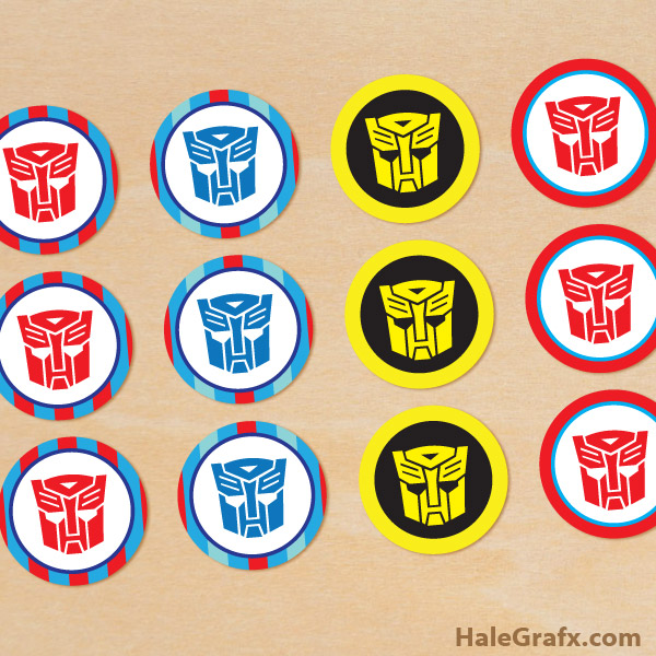 FREE Printable Transformers Cupcake Toppers