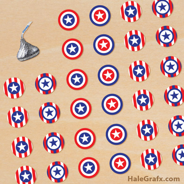 FREE Printable 4th of July Hershey’s Kisses Stickers