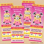 FREE Printable Despicable Me Girl Minion Ticket Invitations