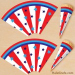FREE Printable 4th of July Ice Cream Cone Wrappers