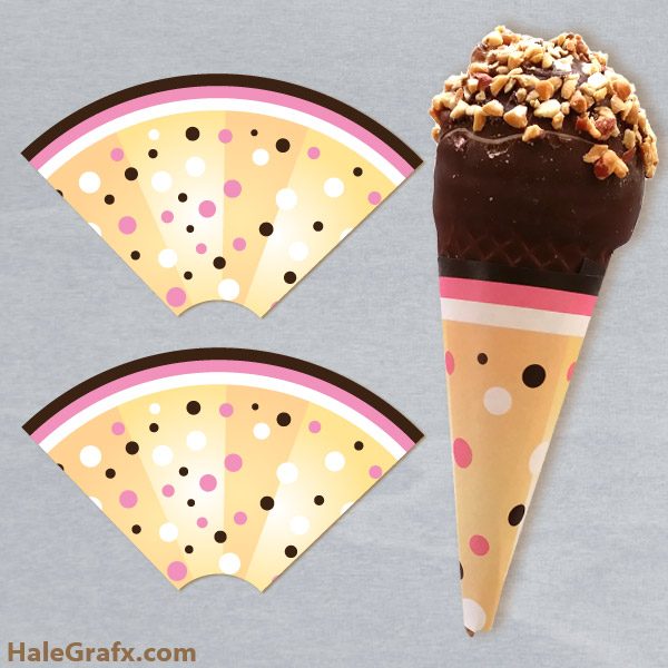 FREE Printable Ice Cream Cone Wrappers
