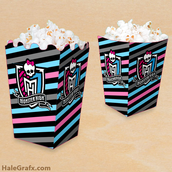 FREE Printable Monster High Popcorn Box