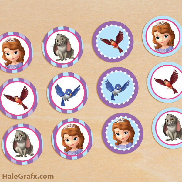 FREE Printable Sofia The First Cupcake Toppers FREE Printable Sofia The First Cupcake Toppers