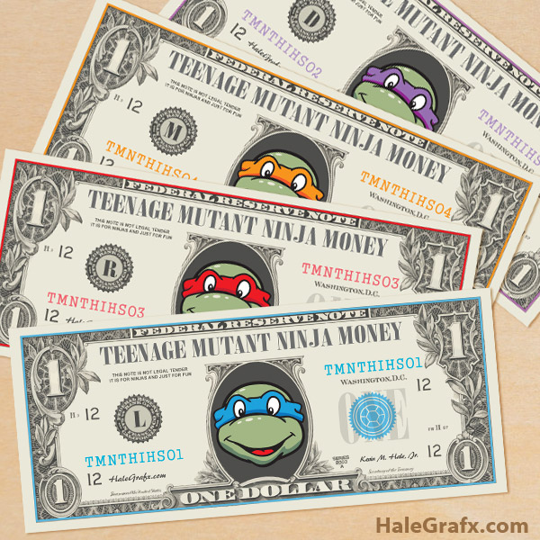 FREE Printable TMNT Ninja turtles Play Money