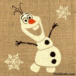 FREE Printable Frozen Olaf Burlap Art