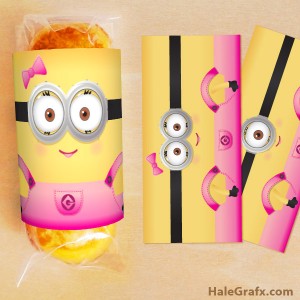 Free printable girl minion twinkies wrappers