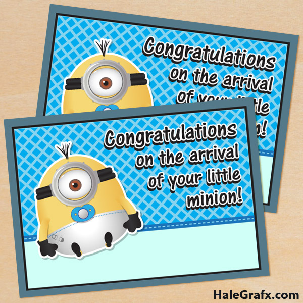FREE Printable Despicable Me Minion Baby Arrival Card