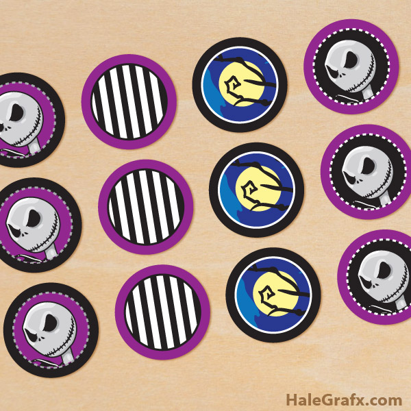 nightmare before christmas cupcake toppers