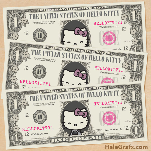 free printable hello kitty play money