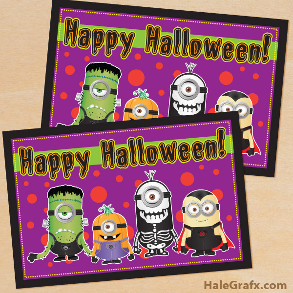 FREE Printable Minion Halloween Card