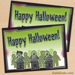FREE Printable LEGO Zombie Halloween Card