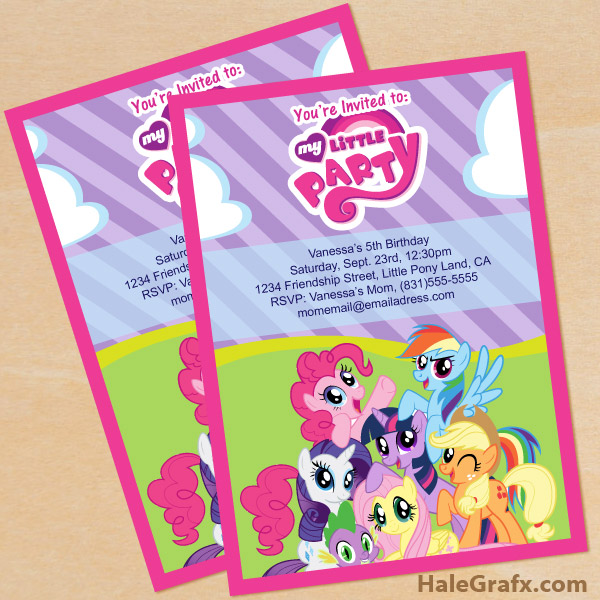 Free Printable My Little Pony Invitations