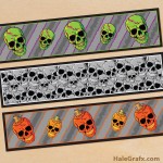 FREE Printable Halloween Skulls Water Bottle Labels