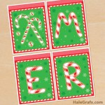 FREE Printable Christmas Candy Cane Party Banner