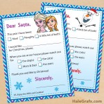 FREE Printable Frozen Letters to Santa Claus