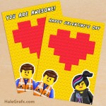 FREE Printable LEGO Movie Valentine’s Day Greeting Card Set