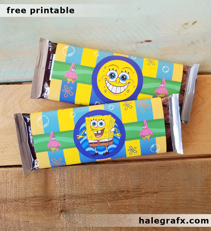 FREE Printable Spongebob Squarepants Candy Bar Wrappers FREE Printable Spongebob Squarepants Candy Bar Wrappers