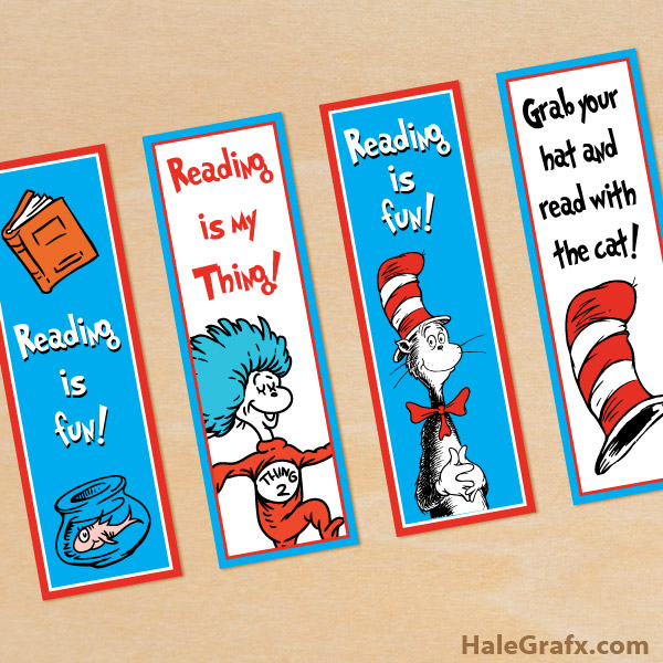 Adult 22+ Free Printable Dr Seuss Bookmarks To Color Download and Print for Free ! - Just Color