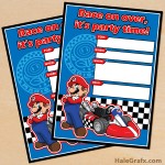 FREE Printable Mario Kart Birthday Invitation Set