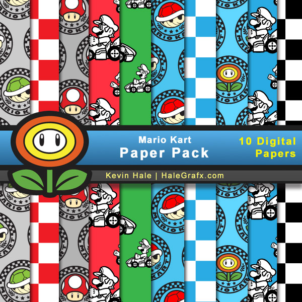 Free Mario Kart Digital Paper Pack - kev kart roblox