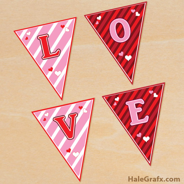 FREE Printable Valentine's Day Alphabet Banner Pack