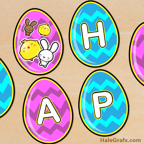 Download Free Printable Easter Egg Banner Set