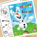 FREE Printable Frozen Olaf Easter poster and Coloring Page