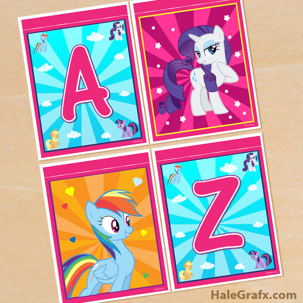 FREE Printable My Little Pony Alphabet Banner Pack