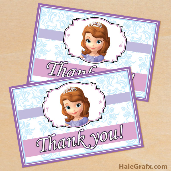 FREE Printable Sofia the First Thank You Card