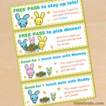 FREE Printable Kawaii Easter Bunny Coupon Set