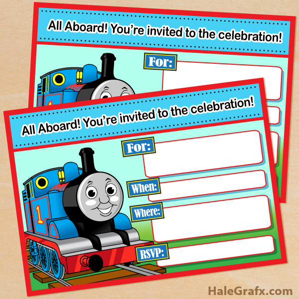 Download Free Printable Thomas The Tank Engine Birthday Invitation