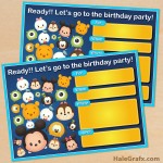 FREE Printable Cute Disney Tsum Tsum Birthday Invitation