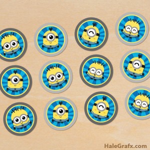 kawaii minion cupcake toppers