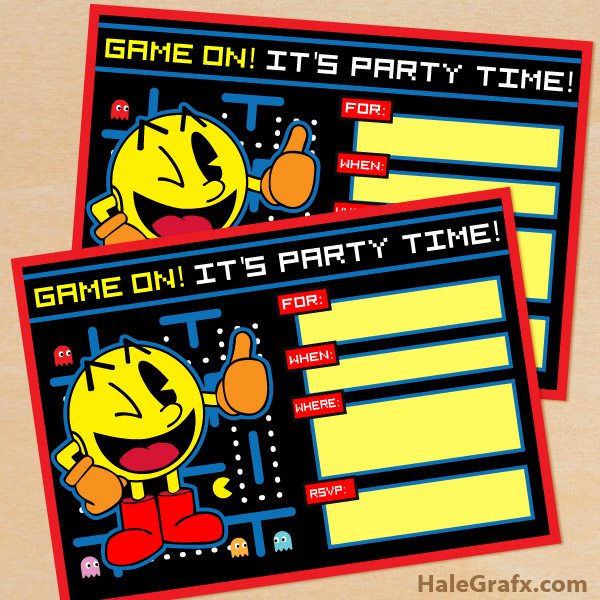 Pac Man Birthday Instant Download Pac Man Invitation Pac Man Party Pac Pac Man Birthday Instant Download Pac Man Invitation Pac Man Party Pac