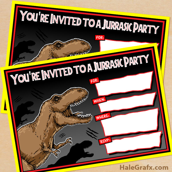 Free Printable Jurassic Park Invitations 2