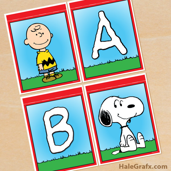 FREE Printable Peanuts Alphabet Banner Pack